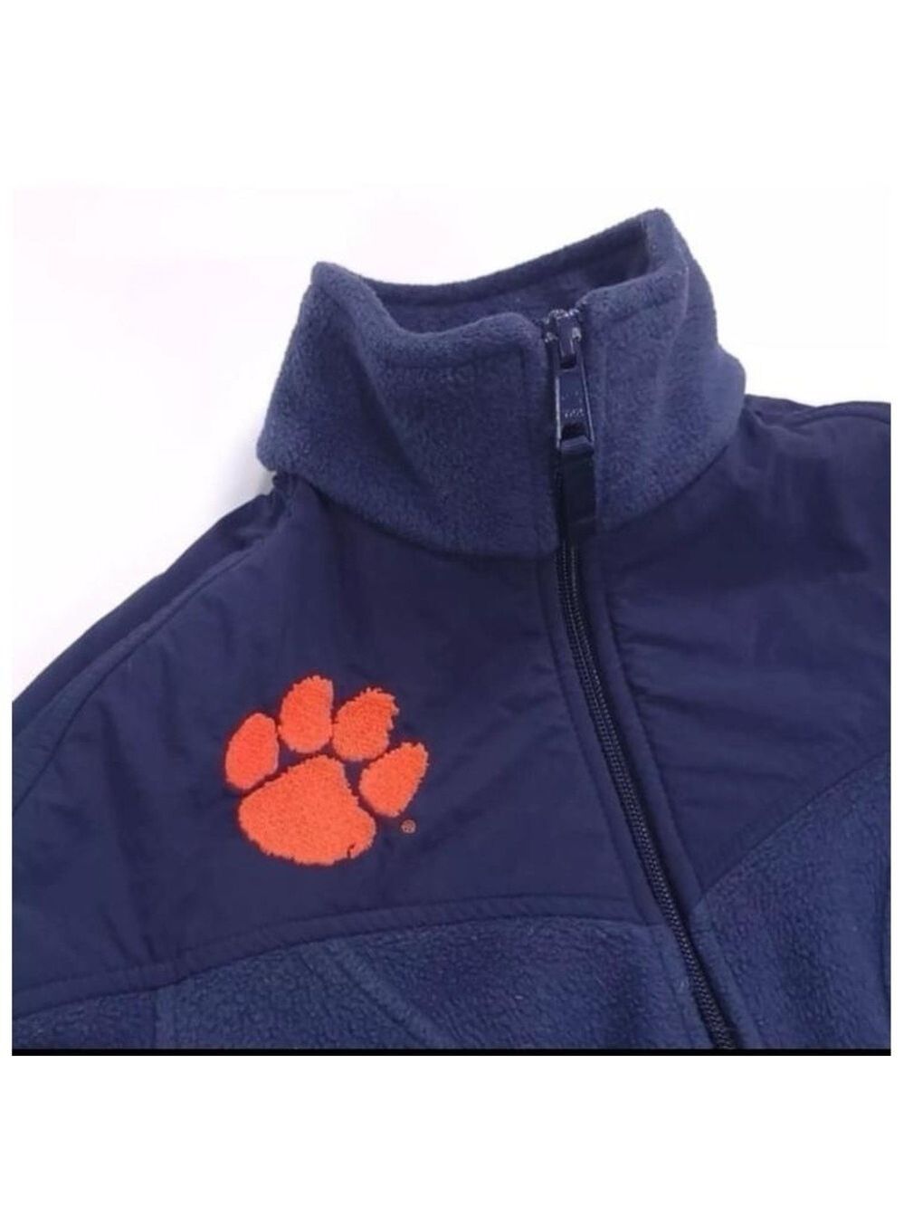 Columbia Womens Fleece Jacket Size L Blue Full Zip Clemson Tigers Collegiate